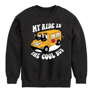 Boys' - Instant Message - Cool School Bus Graphic Long Sleeve Fleece Sweatshirt - 1 of 4