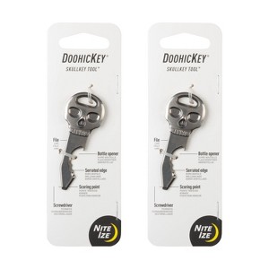 Nite Ize DoohicKey SkullKey Key Tool - Durable Tool with Bottle Opener, File, Serrated Edge, Scoring Point & More - Travel & Airport-Friendly - 2 Pack - 1 of 4