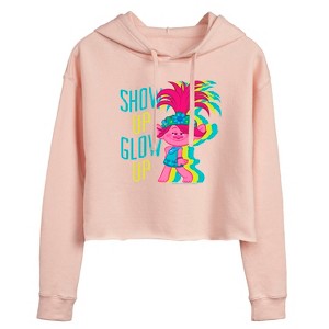 Women's - Trolls - Show Up Glow Up Poppy Cropped Graphic Hoodie - 1 of 3