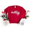 Simply Sage Market Women's Graphic Sweatshirt Merry Bold Cursive Puff Print - 3 of 4