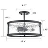 Claxy Farmhouse Semi Flush Mount Ceiling Light with Hammered Glass 3- Light - 2 of 4
