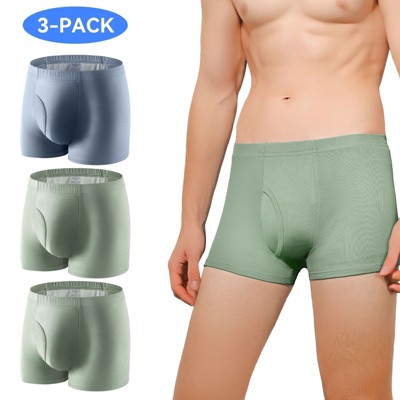 CARER 3pk Washable Incontinence Boxer for Men 8oz High Absorbency Incontinence Briefs for Bladder Leak Protection Reusable