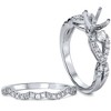 Pompeii3 1/2ct Diamond Infinity Style Twist Engagement Setting Set 14K White Gold - 2 of 3