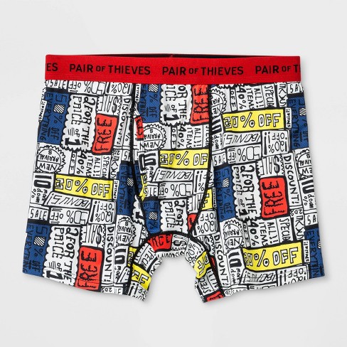 Pair Of Thieves Men's Super Fit Boxer Briefs - White/Red : Target