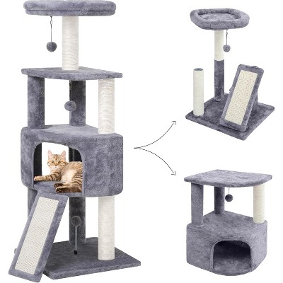 45in Cat Tree Tower with Big Condo for Indoor Cats,Cat Tower with Scratching Post,Scratching Board and Cat Toys