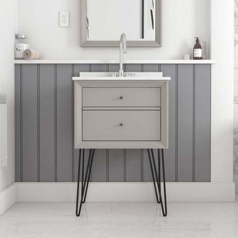 24 Bathroom Vanity With Top Sink And 2 Soft Close Doors - Modernluxe :  Target