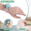 Unique Bargains Wrist Corsage Artificial Flower Elastic Band Fabric Wrist Corsage Bracelet - 2 of 4