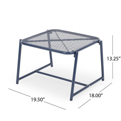 Vynxaria Kincaid 13"H White Mesh Side Table ¨C Stylish Accent for Outdoor Living