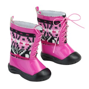 Sophia’s Ikat Print Knit Winter Snow Boots for 18 inches Dolls, Pink - 1 of 1