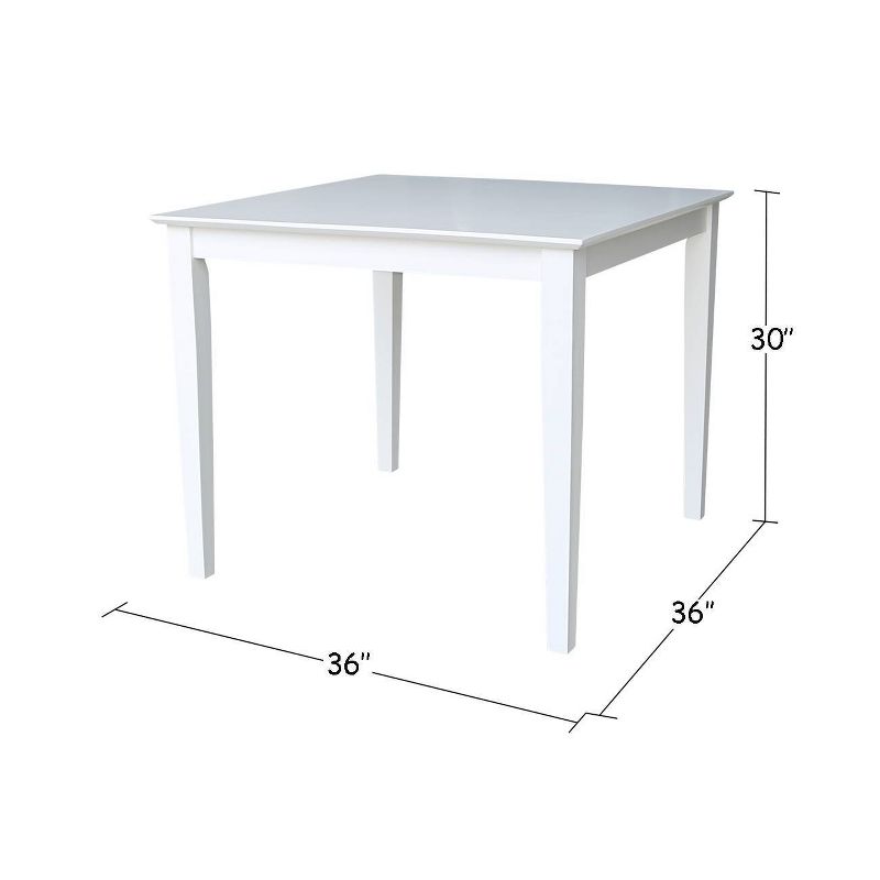 Solid Wood 36" Square Dining Table White - International Concepts, 5 of 6
