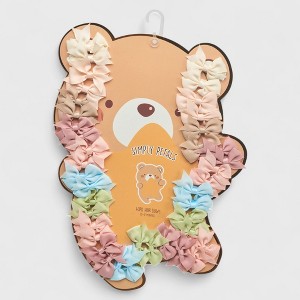 Simply Petals 40-Pack Teddy Bear Themed Baby Hair Bow Set -  Assorted Baby Bows for 0-12 Months, Colorful Clips for Infants, Girl, 40pcs - 1 of 4