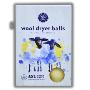 Woolzies Wool Dryer Balls 6XL - White - Reduce Drying Times and Soften Fabric Naturally - 1 of 2