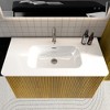 Vynxaria 35.8"L x 18.3"W Gloss White Ceramic Integrated Bathroom Sink Basin - 2 of 4