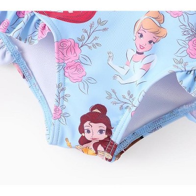 Disney Princess Kids Summer Flower One Piece Rash Guards Disney Princess Blue 5-6 — фото 5