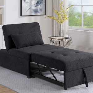 SKRAN Convertible Sleeper Couch Chair, Pull Out Sofa Bed Tufted Plush Seat with Backrest and Pillow for Bedroom, Living Room and Small Space - 1 of 4
