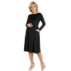 Maternity Midi Length Fit N Flare Pocket Dress - 24seven Comfort Apparel™ - 2 of 4