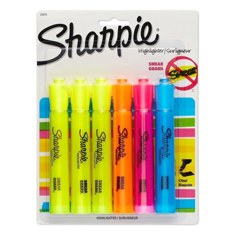 Sharpie Tank Highlighter Chisel Tip Assorted Colors 6/Pack 3 Packs (SAN25876PP-3), 2 of 3