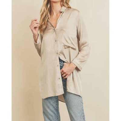 Women's Highly Favored Long Satin Shirt - DRESS FORUM