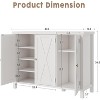 coucheta Farmhouse 35'' Shoe Cabinet with 3 Doors, 4-Tier Large Shoe Organizer Cabinet with Adjustable Shelf, for Entryway, Living Room, Hallway - 2 of 4