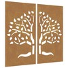 vidaXL Patio Wall Decorations 2 pcs 41.3"x21.7" Corten Steel Tree Design - 2 of 4