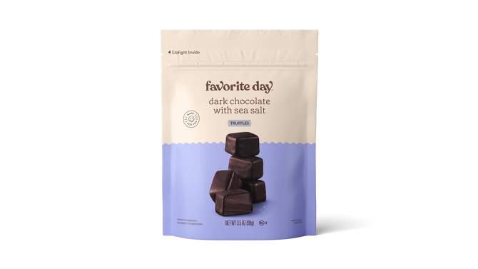 Dark Chocolate with Sea Salt Truffle Candy - 3.5oz - Favorite Day&#8482;, 2 of 7, play video