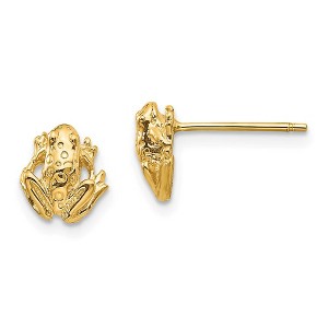 Black Bow Jewelry 8mm Frog Post Earrings in 14k Yellow Gold - 1 of 4