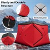 AMERLIFE Insulated Pop-Up Ice Fishing Tent, 3-Layer Oxford Fabric Ice Shanty with Waterproof Cover, Chimney Vent, Anchors, Ropes, and Carry Bag - 3 of 4