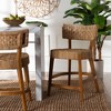 bali & pari Sabit Seagrass and Mahogany Wood Counter Stool Natural/Natural Brown - 2 of 4