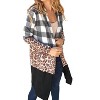 Women's BRUSHED HACCI PLAID LEOPARD COLOR BLOCK CARDIGAN - Haptics - 2 of 4