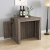 Ridstar 118.11 in. W Modern Multifunctional Extendable Dining Table with Storage for Parties, Weddings, Conferences & Celebrations-Brown - 3 of 4