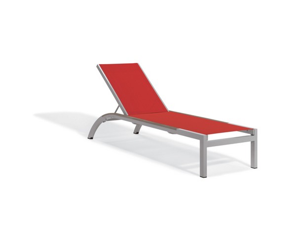 Set of 2 Argento Armless Chaise Lounge Red - Oxford Garden