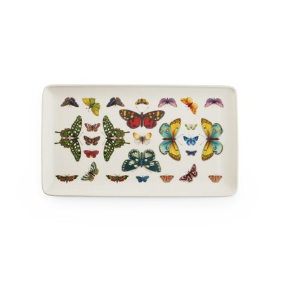 Pimpernel Botanic Garden Harmony Accents White 13 Inch Rectangular Tray - 13" x 7.5"