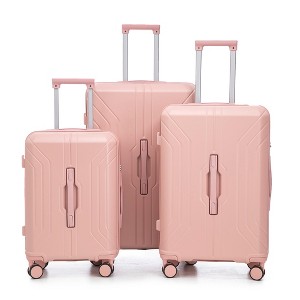 Gulches 3-Piece Luggage Set: 20"/24"/28" Pink ABS Spinner Suitcases with TSA Lock - 1 of 4