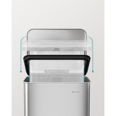 Silver Stainless Steel 10.5 Gallon Step-On Trash Can