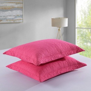Marcielo 2 Pcs Embroidered Decorative Pillow Shams Set King Size - 1 of 4