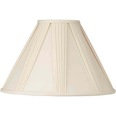 Springcrest Ivory Large Lamp Shade 6" Top x 17" Bottom x 12" Slant (Spider) Replacement with Harp and Finial