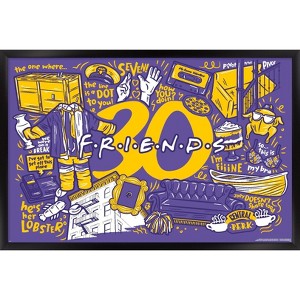 Trends International Friends 30th - Purple Framed Wall Poster Prints - 1 of 4
