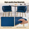 MOONMISS Velvet Woven Dining Chairs Set of 2 with Gold Metal Legs for Living Room, Dining Room, Kitchen - 2 of 4