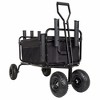 Whisen Fishing Cart Beach Wagon w/11'' All-Terrain Wheels, Umbrella Holder and Storage Pockets, 550lb Large Capacity - Black - 2 of 4