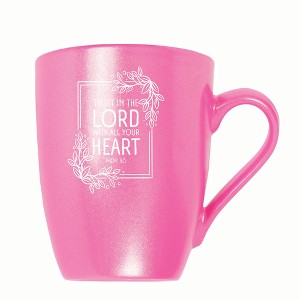 Elanze Designs Trust In The Lord With All Your Heart 10 ounce New Bone China Coffee Tea Cup Mug, Princess Pink - 1 of 4