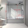 PexFix 63 in.x 60 in. Frameless Single Sliding Shower Door 8mm Tempered Glass With Adjustable Soft Closing Design for Spa Bathroom Clear Matte Black - 2 of 4