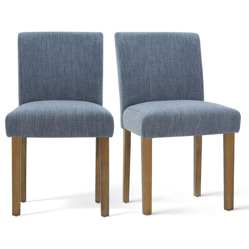 North Linen Dining Chairs Set Of 2,Upholstered Parsons Chairs With Rubberwood Legs-Maison Boucle, 3 of 10