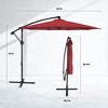 10ft*7ft Deluxe Offset Cantilever Umbrella, with Crank & Cross Base Suitable, for Garden, Deck, Backyard, Pool, Red - 2 of 4