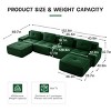 153" Modern U-Shaped Sectional Sofa with Corduroy Fabric , Modular Sectional Sofa with Movable Ottoman, 4-Seater Living Room Sofa-Koiai - 3 of 4