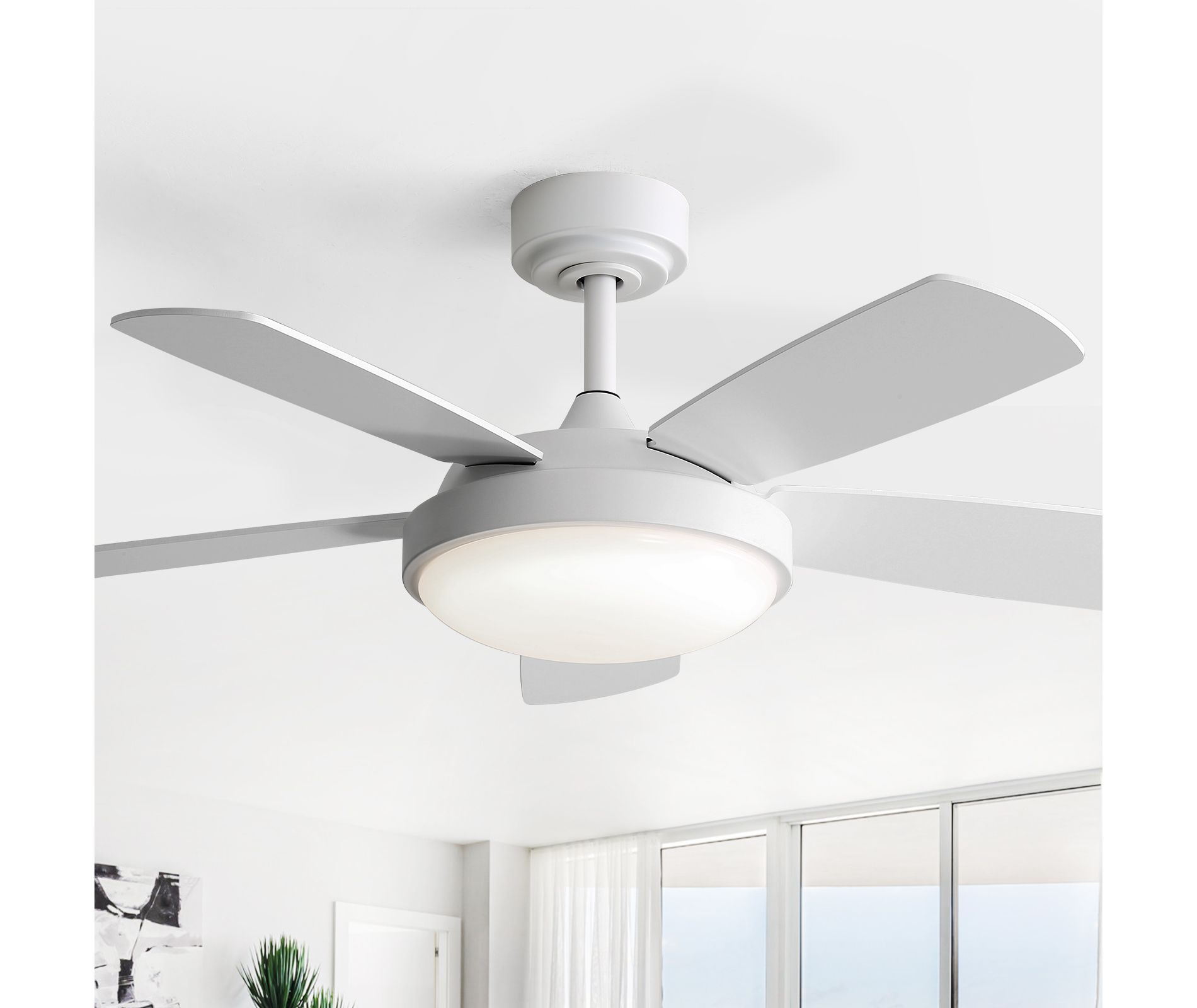 42 inch Ceiling fan with Light and Remote 3CCT Reversible 6 Speeds Quiet Modern Ceiling Fan with Light for Indoor Outdoor Bedroom Patio Living Room
