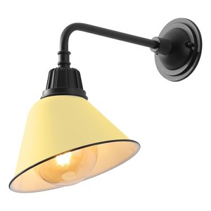 JONATHAN Y Croydon Farmhouse Industrial Indoor/Outdoor Iron LED Gooseneck Arm Outdoor Sconce - 1 of 4