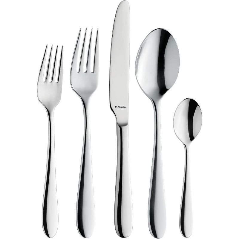 Amefa Oxford 20-Piece Premium 18/10 Stainless Steel Flatware Set, High Gloss Mirror Finish, Silverware Set Service for 4, Rust Resistant Cutlery, 1 of 8