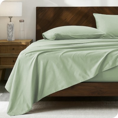Willow Organic Cotton Percale King Sheet Set in Crisp Green
