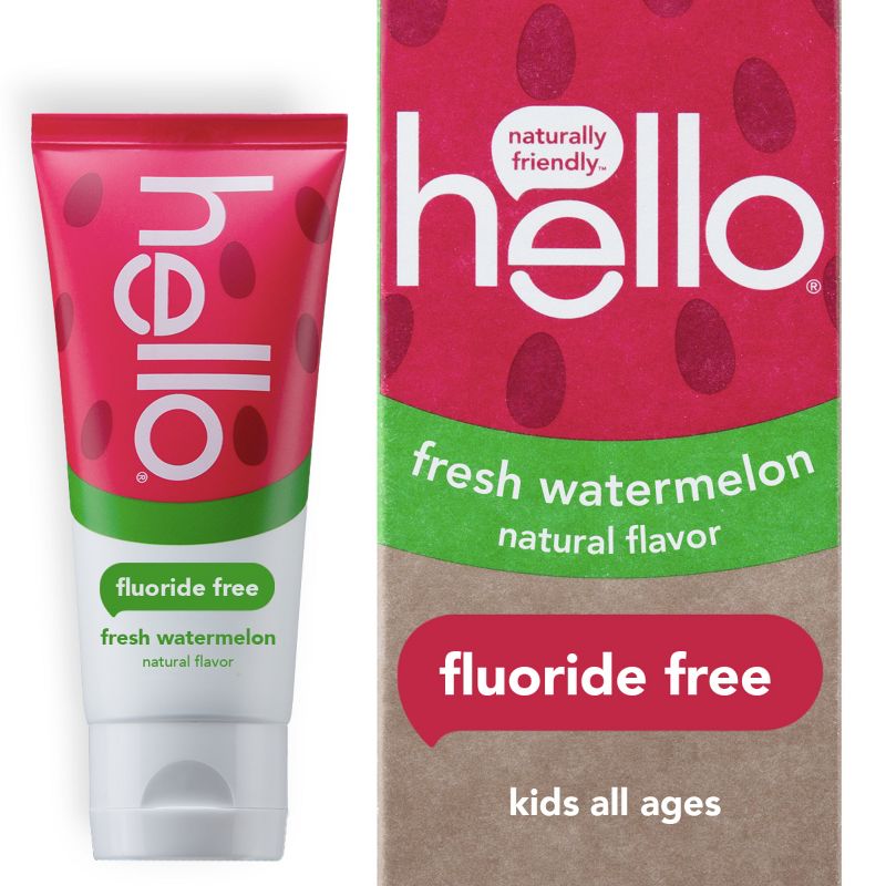 hello Kids&#39; Natural Watermelon Fluoride-Free, SLS-Free and Vegan Toothpaste - 4.2oz, 1 of 10