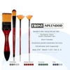 Creative Mark Ebony Splendor Short-Handle Synthetic Sable Paint Brush, Modern Mix Set of 4, Teijin Multi-Filament Hair, Handcrafted Synthetic Paint - 2 of 4